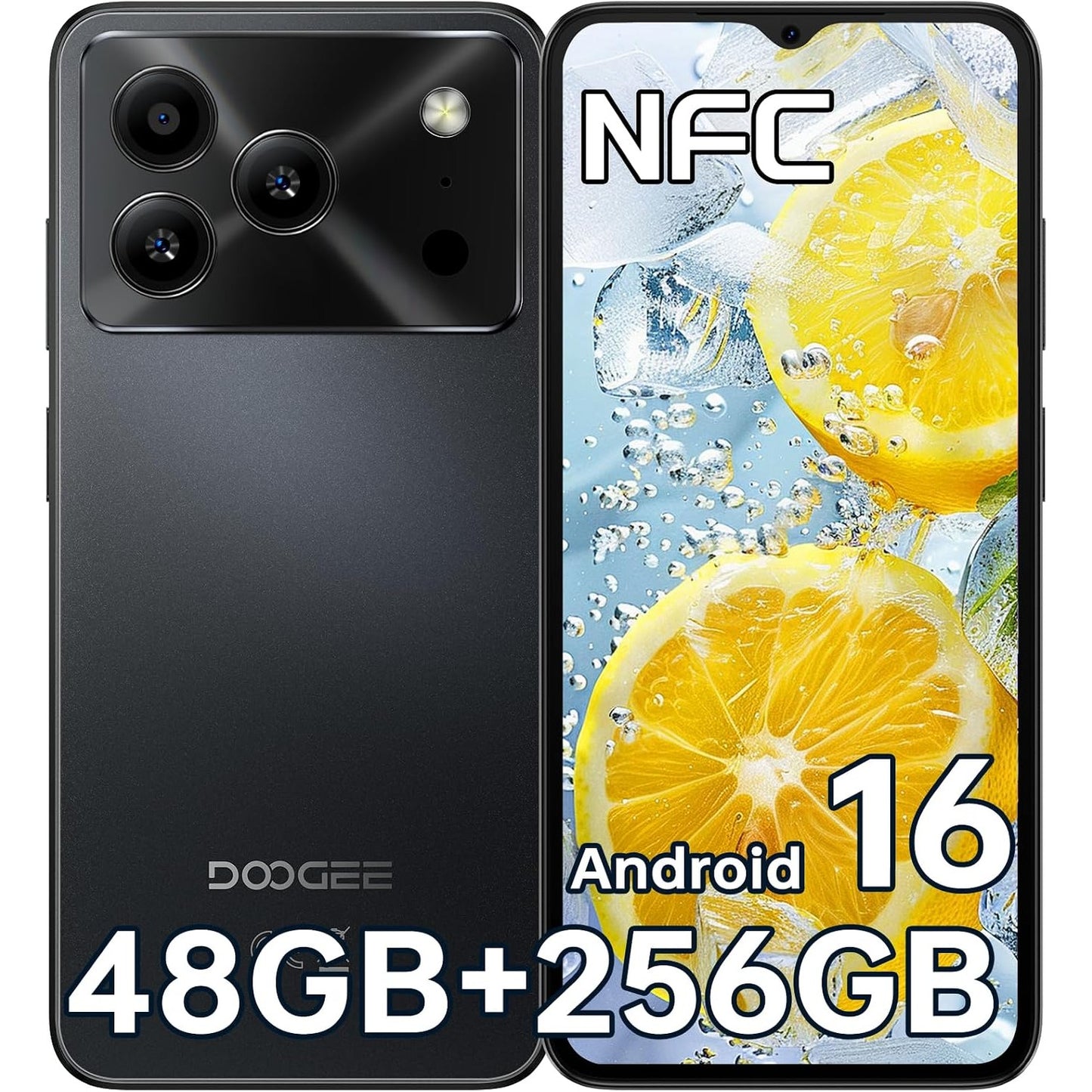 276059 - DOOGEE - Telefon inteligjent Note 56 Plus Android 16 (i zhbllokuar), RAM 6GB/48GB, Memorie 256GB/2TB, bateri 6150mAh, ekran 6.56" HD+, ultra i hollë 8.45mm, kamerë 50MP+8MP, NFC/gjurmë gishtash/dy karta SIM/GPS/OTG