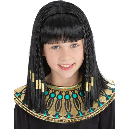 318512 - PARUKE ME PERLA KLEOPATRA, NGJYRA: E ZI, PËR NGJARJE HALLOWEEN