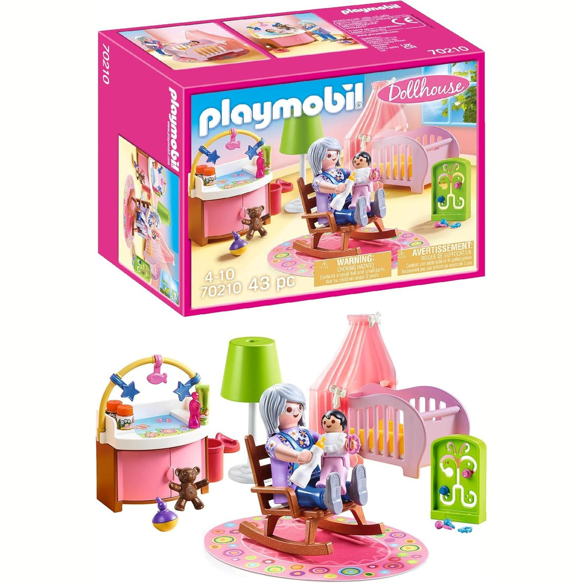 295311 - PLAYMOBIL Shtëpia e Kukullave 70210 Dhomë për Foshnje me Shtrat Foshnjeje dhe Figura, Mosha 4+
