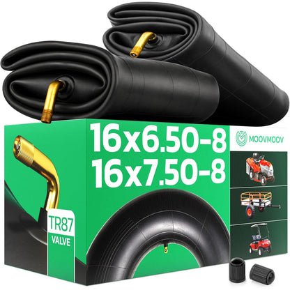 288899 - MoovMoov Tub i Brendshëm 16 inç për Goma 16x6.50-8 dhe 16x7.50-8 - Për Makina Kositëse, Traktorë Bari, Rimorkio Kopshti, Karroca Golfi - Valvul i Kënduar - Pako me 2