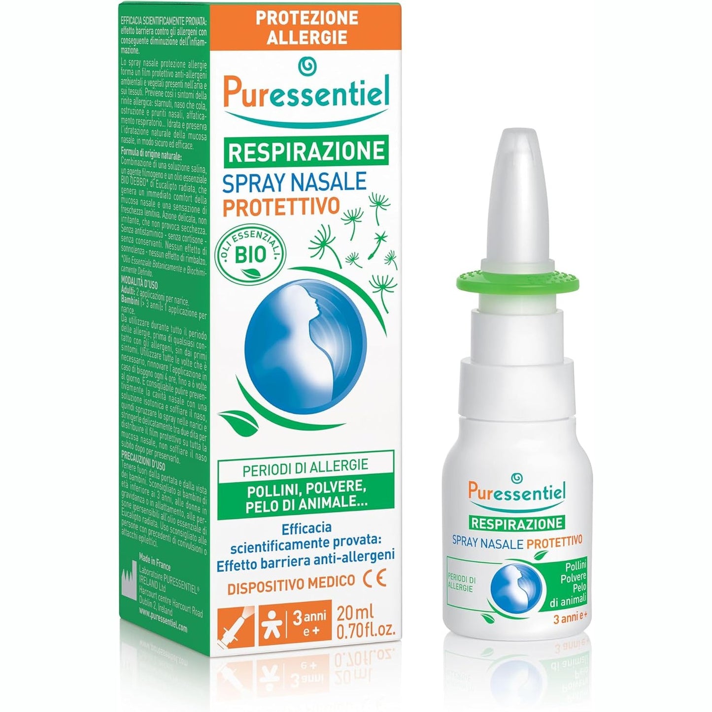 272388 - PURESSENTIEL Sprej Nazal Mbrojtës, 20ml, Mbrojtje nga Alergjia, Formulë Natyrale me Vaj Esencial Eukalipti Radiata