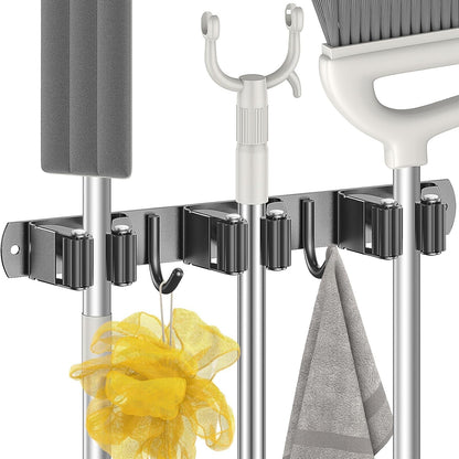 215373 - RADIKOR Mbajtëse fshese e montuar në mur, vetëngjitëse me 3 mbajtëse dhe 2 grepa, prej çeliku inox
