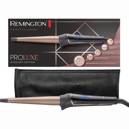 296777 - REMINGTON PROluxe Midnight, kaçurrela për flokë për kaçurrela të mëdha 25-38 mm, teknologjia OPTIheat, cilësim Pro+, ekran LCD, ngrohje e shpejtë, model CI91W1B