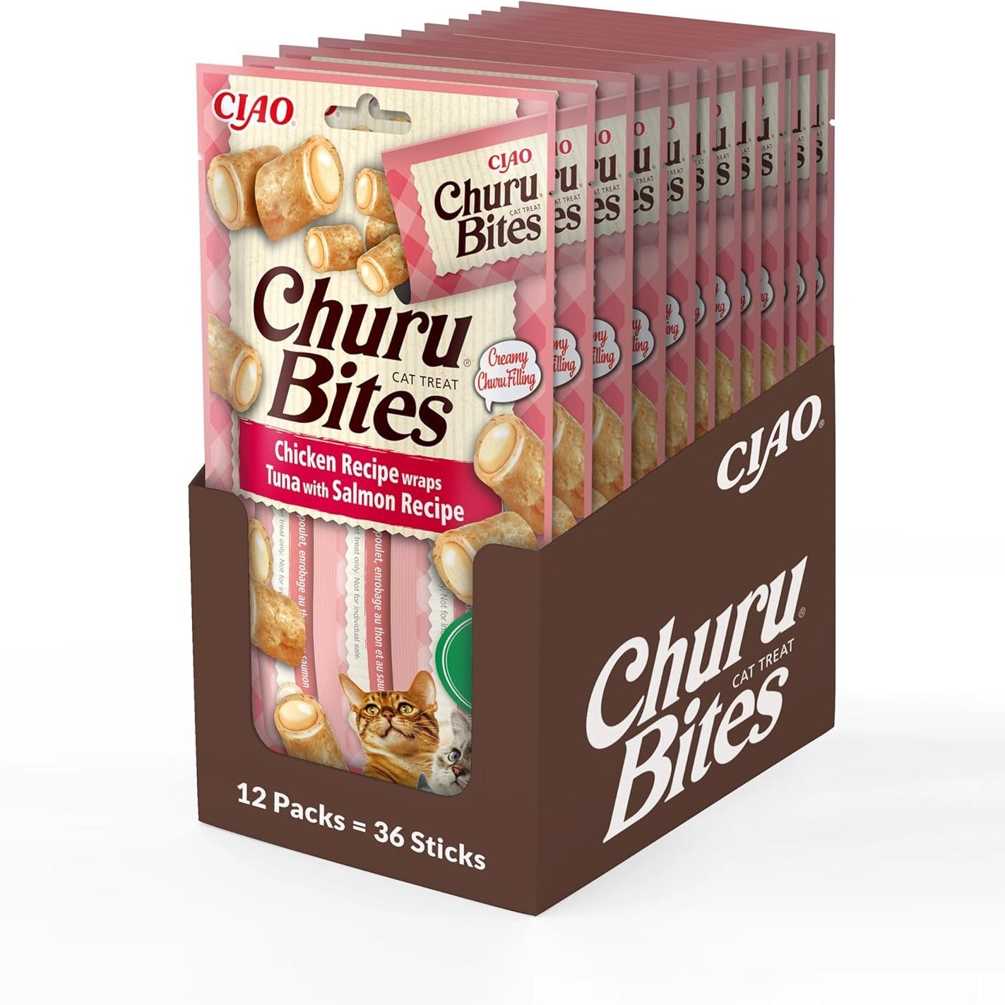 214275 - INABA Churu Bites me 40% mish pule dhe 32% ton, pa drithëra, pa sheqer, pa nënprodukte, ushqime për mace, perfekte për të fshehur tabletat, 30g