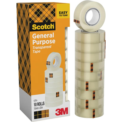 269615 - SCOTCH Shirit ngjitës transparent 508 - 10 rrotulla - 15mm x 33m - Shirit ngjitës për shumë përdorime