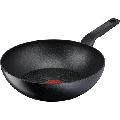 217485 - Tigan Wok Tefal Titanium Force 28 cm, tenxhere dhe tiganë, veshje e qëndrueshme jo-ngjitëse, teknologji treguese e nxehtësisë, kompatibël me induksion të avancuar, dorezë e fortë, prodhuar në Francë, G3031932