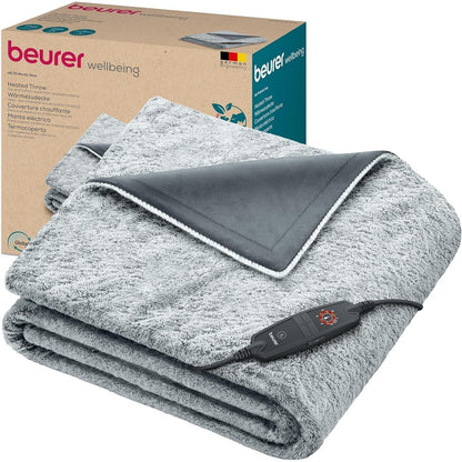 292516 - BEURER Batanije me ngrohje HD 75, 180 x 130 cm, e bërë nga material i ricikluar, 6 cilësime temperature, e larë në lavatriçe, fikje automatike, Nordic Grey Green Planet