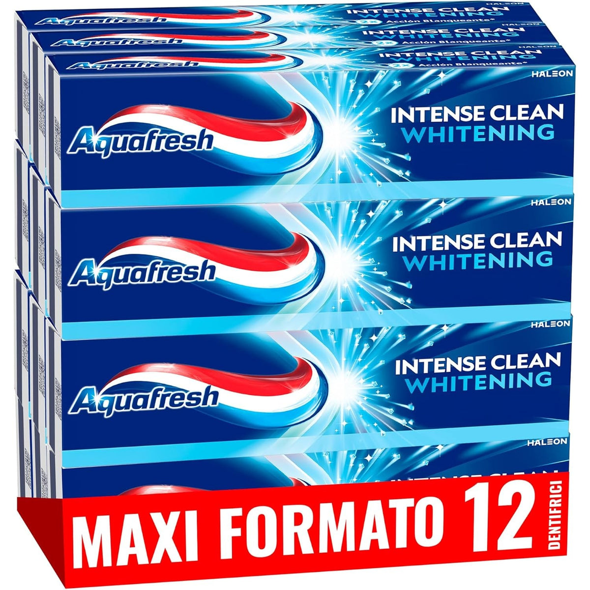 303349 - AQUAFRESH - Dentifricio Sbiancante Intense Clean Whitening, 12 x 75 ml