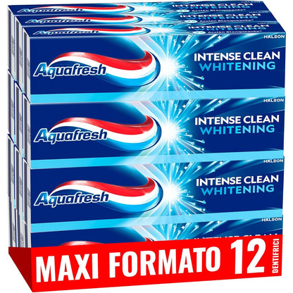 303349 - AQUAFRESH - Dentifricio Sbiancante Intense Clean Whitening, 12 x 75 ml