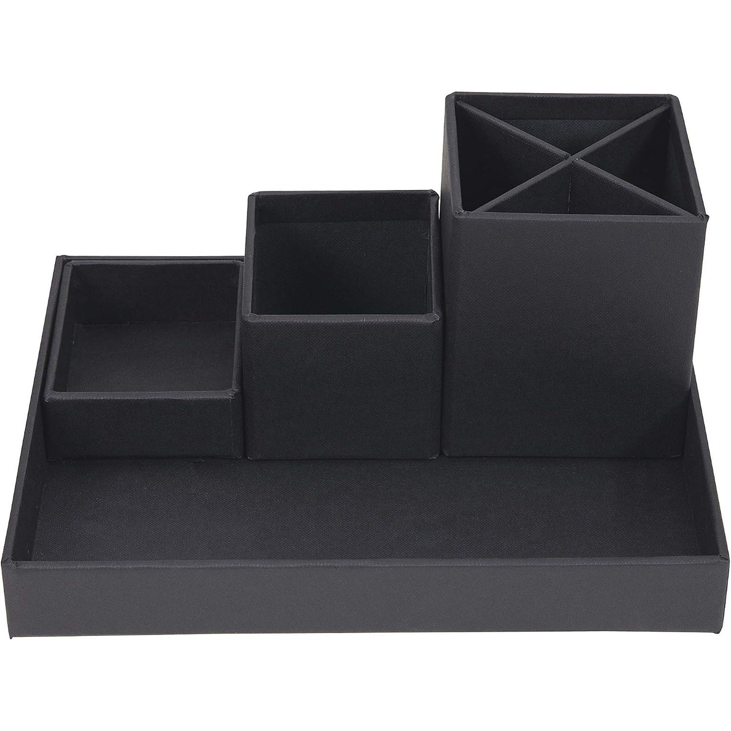 268570 - BIGSO BOX OF SWEDEN LENA Organizues tavoline me 4 ndarje, fibra kartoni dhe letra, e zezë