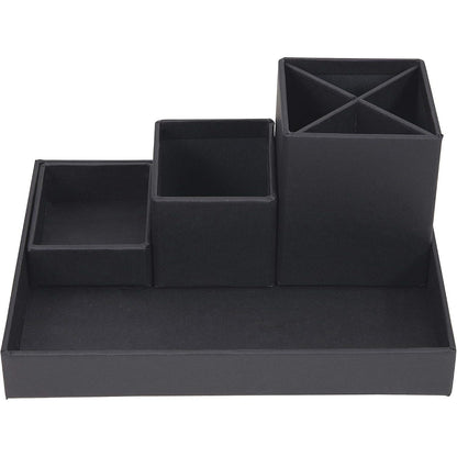 268570 - BIGSO BOX OF SWEDEN LENA Organizues tavoline me 4 ndarje, fibra kartoni dhe letra, e zezë