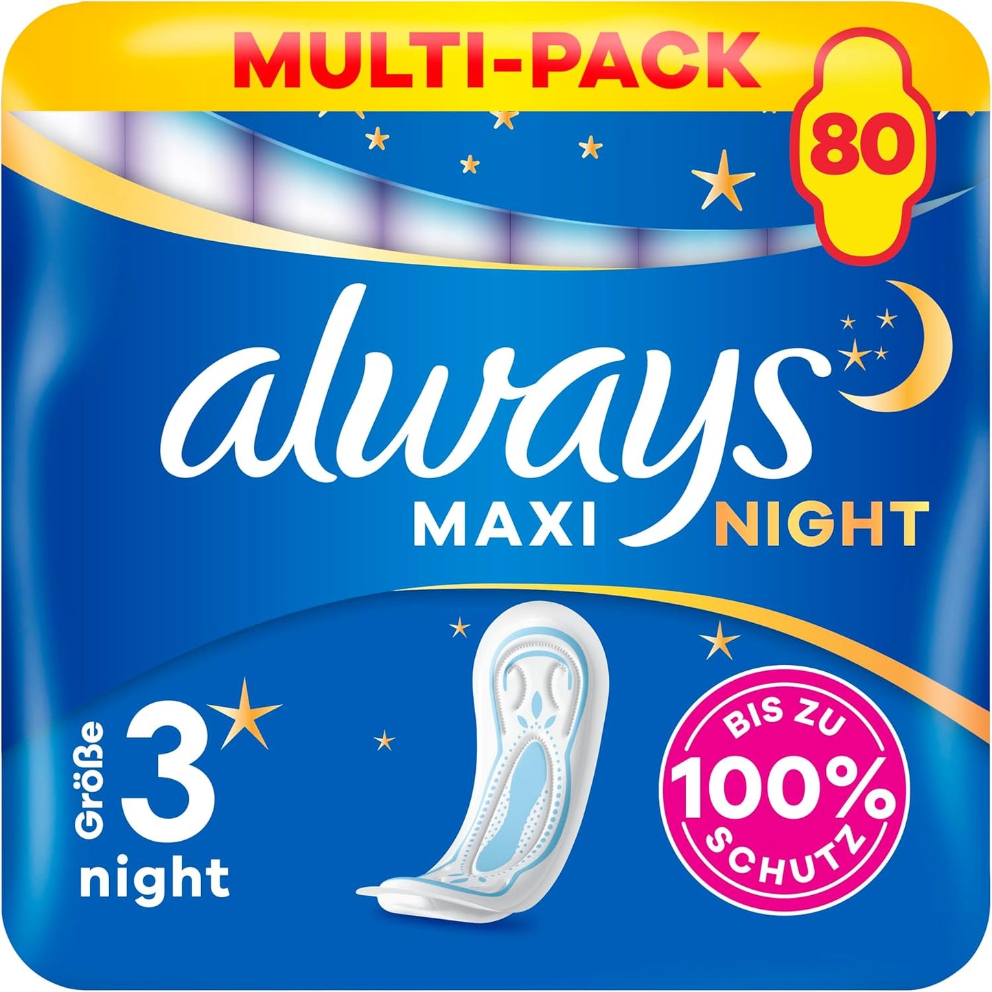 317566 - Always Maxi Profresh, Peceta nate Madhësia 4, 80 peceta (8 x 10 copë), mbrojtje deri në 100% për ditë me rrjedhje të rëndë