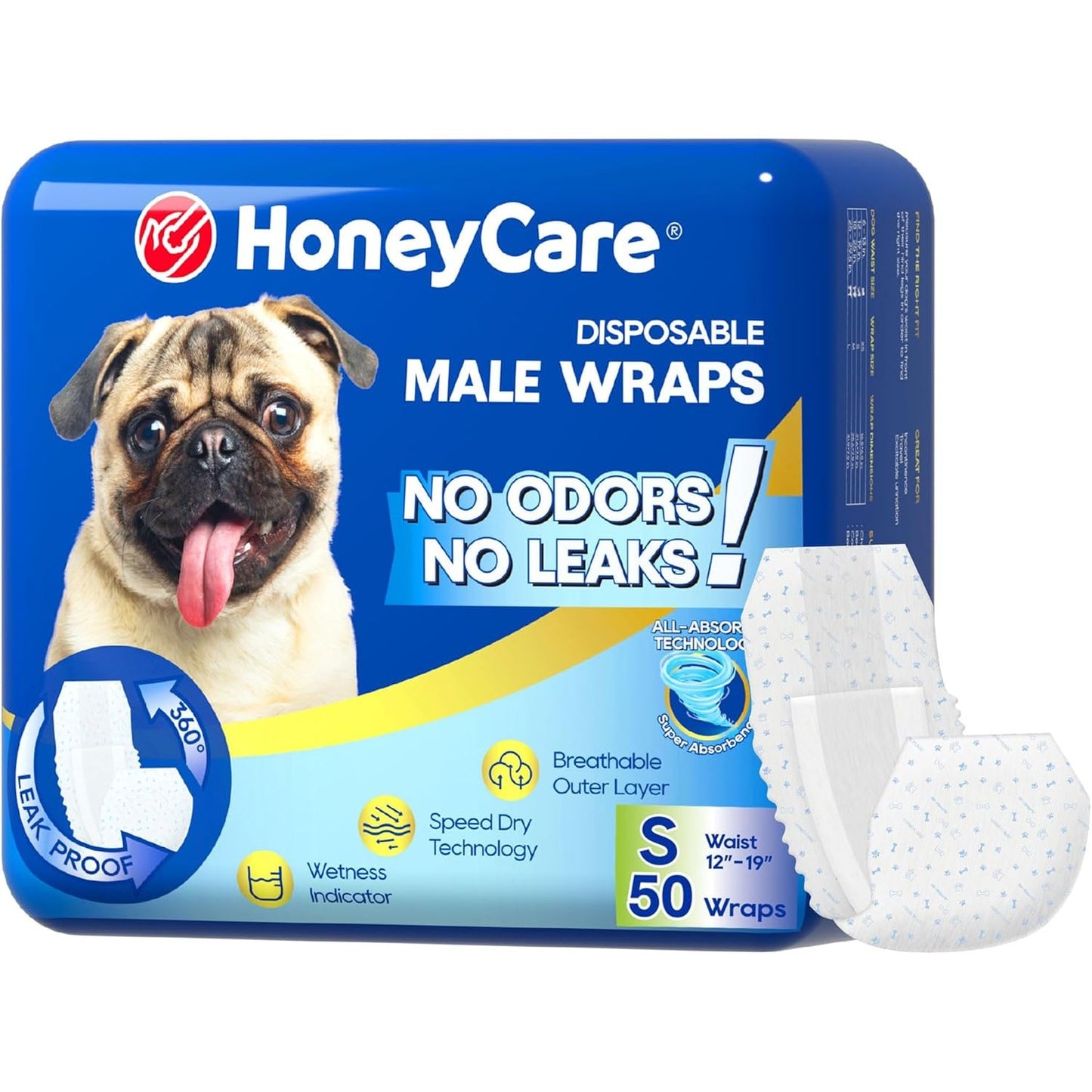 251904 - HONEY CARE Mbështjellëse për qen meshkuj All-Absorb A26, 50 copë, të vogla