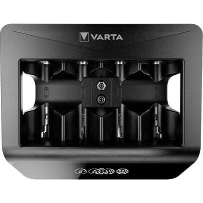 316553 - VARTA Karikues për 2/4 bateri AA/AAA/C/D ose 1 bateri 9V - LCD Universal Charger+, me adaptor rryme/USB-C/adaptor makine 12V, përfshirë 4 bateri AA 2600mAh