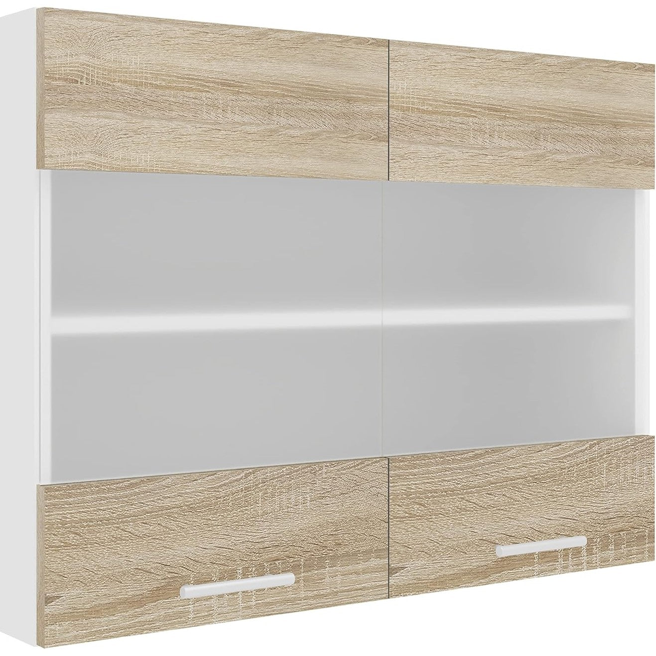 159462 - DOLLAP MURI VCM me 2 Dyer Xhami, Ngjyra e Bardhë/Lisi Sonoma, Madhësi Unike