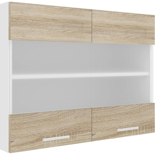 159462 - DOLLAP MURI VCM me 2 Dyer Xhami, Ngjyra e Bardhë/Lisi Sonoma, Madhësi Unike