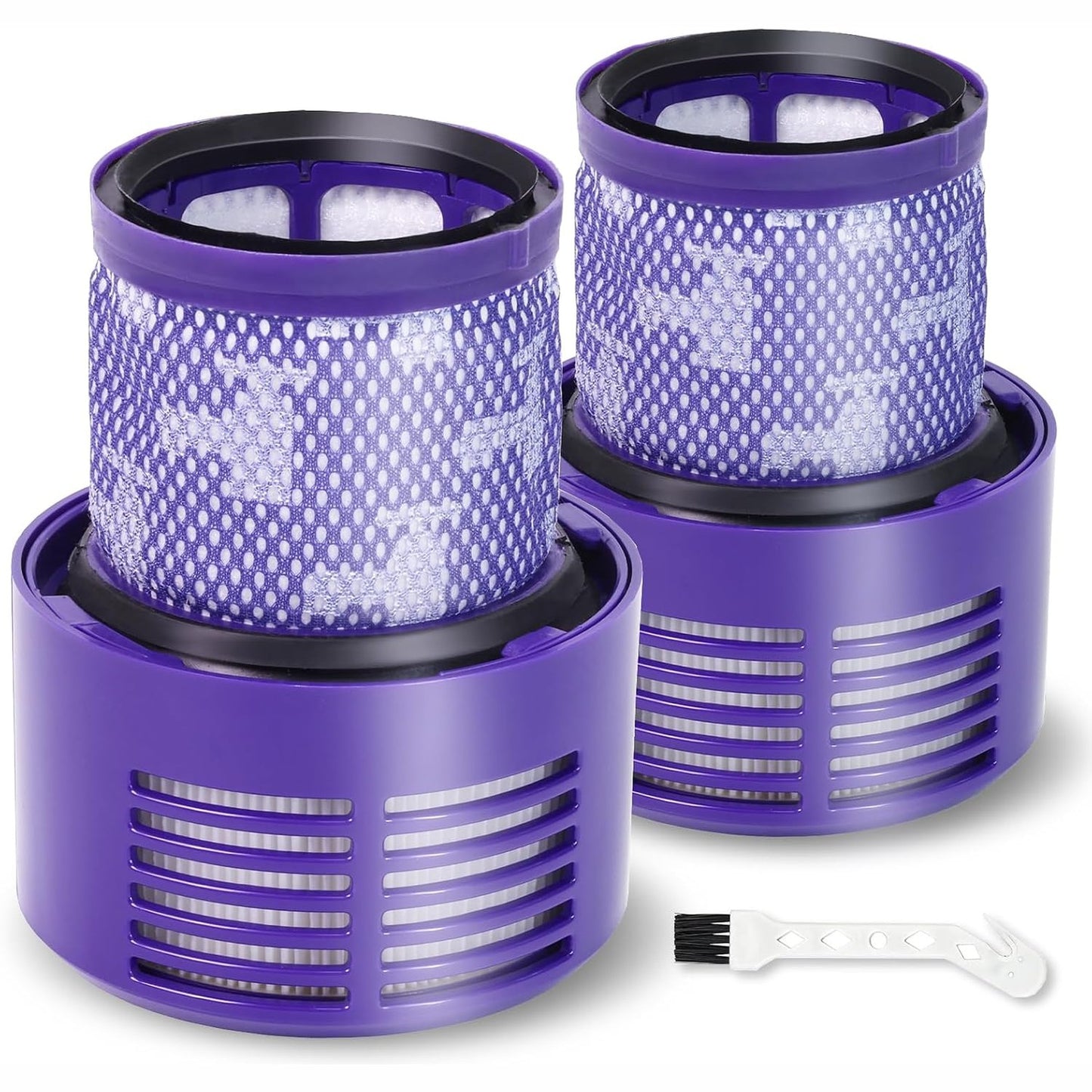 288483 - Filtra zëvendësues për DYSON Cyclone V10 SV12, pako me 2 filtra dhe 1 furçë pastrimi, zëvendëson pjesën # 969082-01