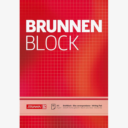 190595 - BRUNNEN Bllok Letrash Shkrimi, Katror, Madhësia A5, 50 Fletë, Peshë 70 g/m²