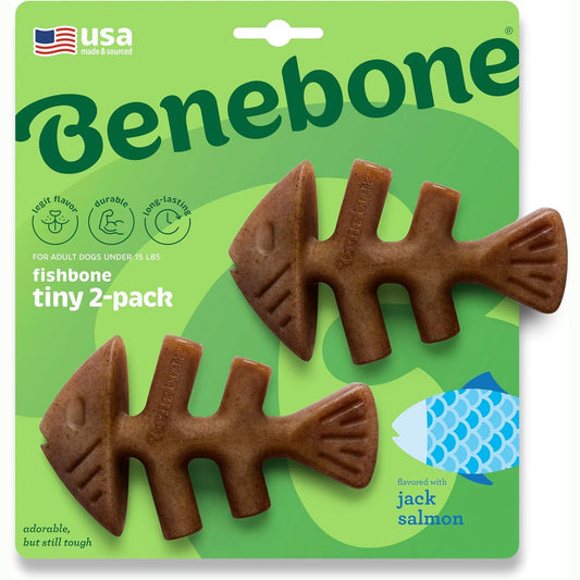 222926 - Benebone Lodër përtypëse Tiny me 2 copë, të qëndrueshme, me shije peshku, prodhuara në SHBA