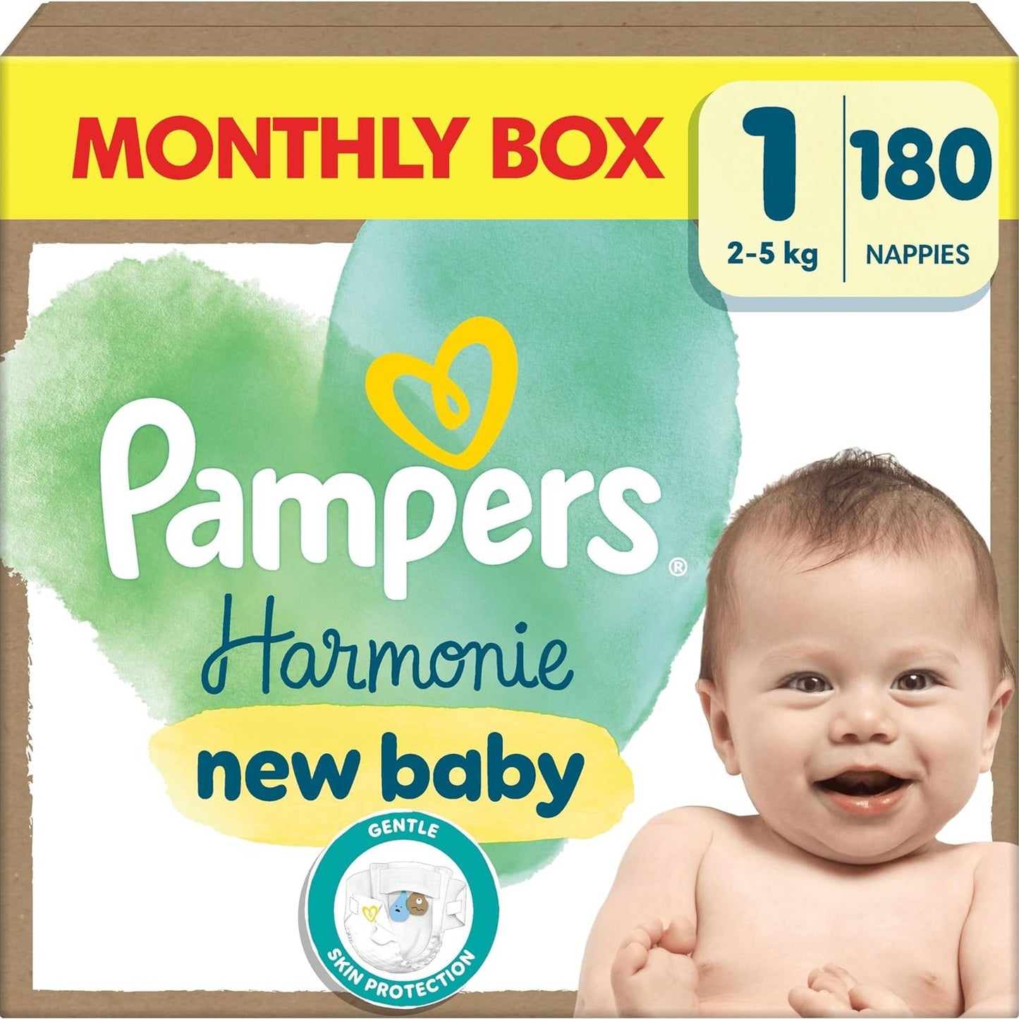 292285 - PAMPERS HARMONIE | Mbajtëse për foshnje, Madhësia 5, 144 pelena, 12-17 kg, Pako 1-muajshe