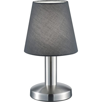 252147 - TRIO LIGHTING Llambë Tavoline Mats II 599700142, Metal Nikeli Mat, Hije Pëlhure Gri, Pa 1 Llambë E14