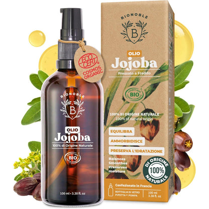 306424 - BIONOBLE Vaj organik jojoba i shtypur në të ftohtë - Flokë, fytyrë, trup, mjekër - 100 ml