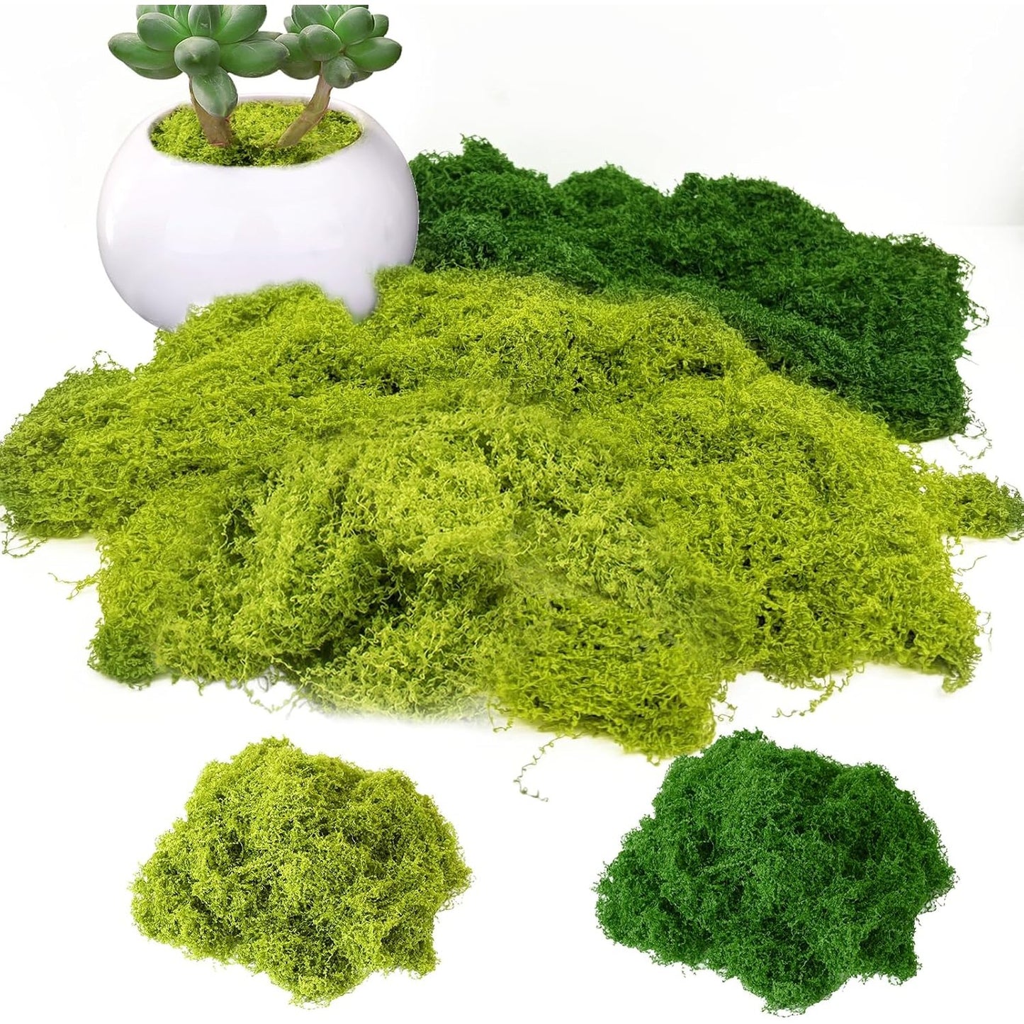 263769 - 200g Myshk Artificial, myshk dekorativ, myshk artizanal, për artizanate, akuariumi, 100g Jeshile e Errët, 100g Jeshile e Çelët
