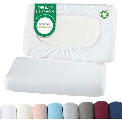 186105 - BASATEX Mbulesa Jastëkësh Organike me mbushje, Pako 2 Copë, Për Qafë dhe Jastëkë Ortopedik, Materiale 97% Pambuk i Certifikuar GOTS + 3% Elastan, Madhësi 40x60cm - 45x65cm, Ngjyra E Bardhë