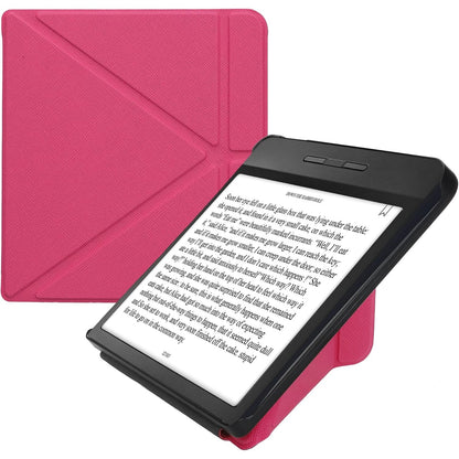 274389 - KW-MOBILE Mbrojtëse për Kobo Libra H2O, magnetike me palim, lëkurë artificiale, rozë fluoreshente
