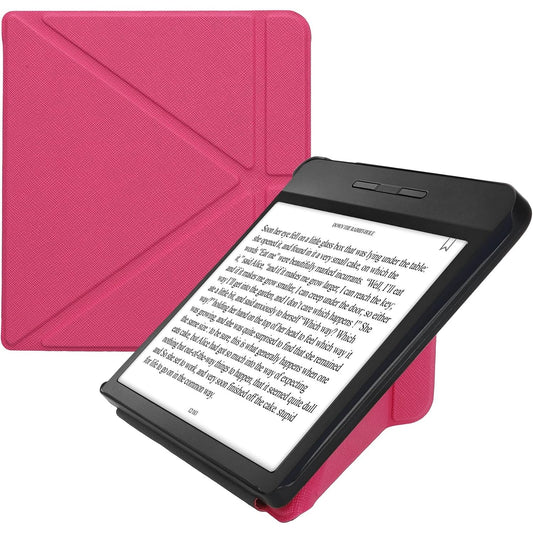 274389 - KW-MOBILE Mbrojtëse për Kobo Libra H2O, magnetike me palim, lëkurë artificiale, rozë fluoreshente