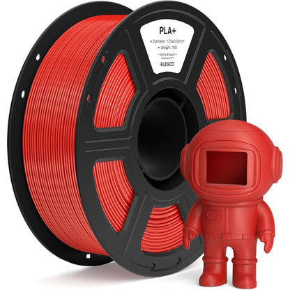 276976 - ELEGOO Filament PLA+ 1.75 mm i Kuq i Ndritshëm 1KG, me saktësi dimensionale ±0.02 mm, i pajtueshëm me printerët FDM