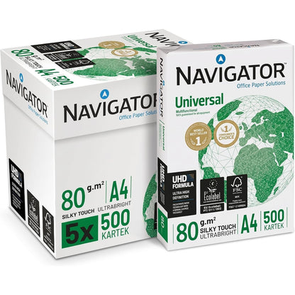 295219 - Navigator Universal, Letër e Bardhë Premium 80 g/m², A4, Kuti me 5 x 500 fletë