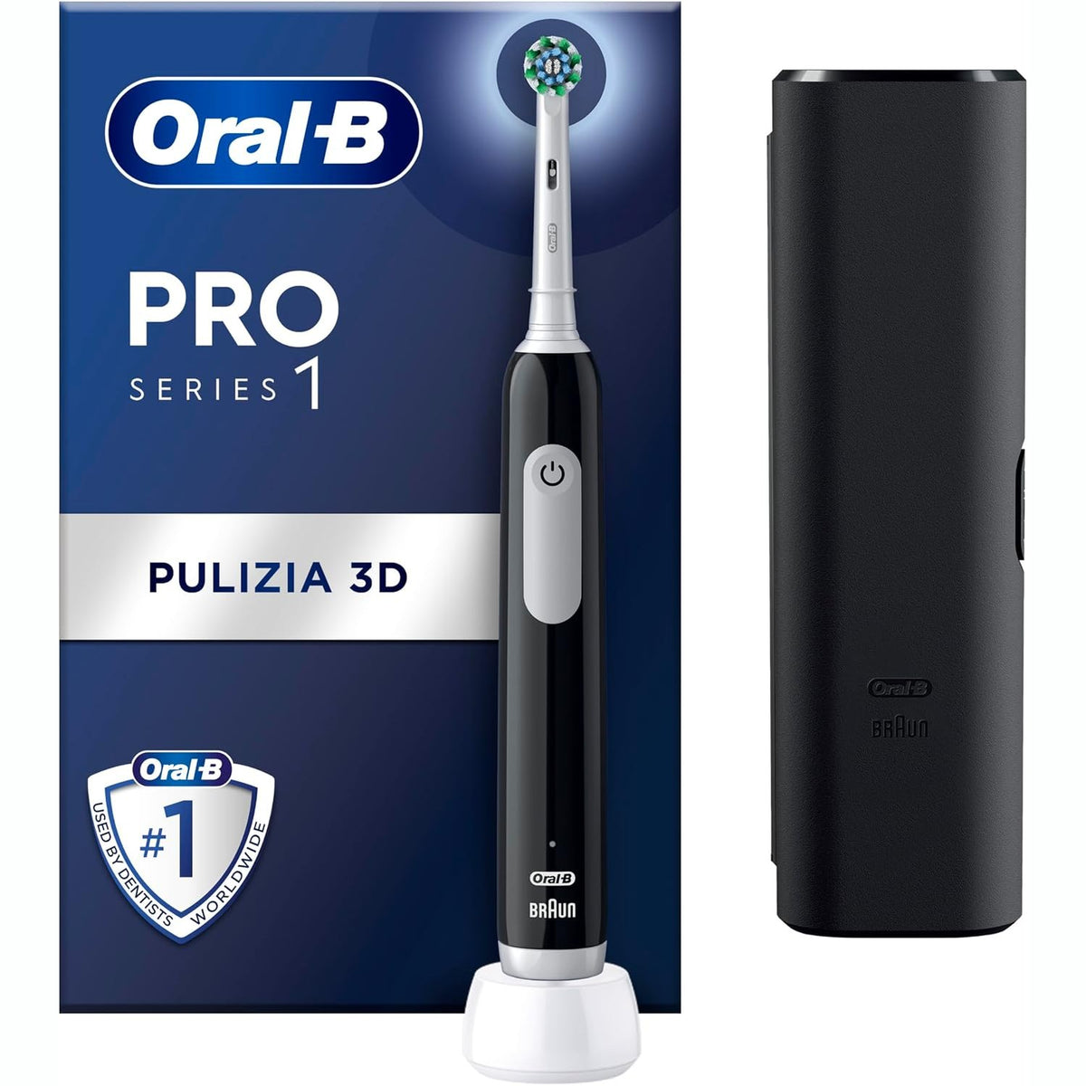 311193 - ORAL-B FURÇË DHËMBËSH ELEKTRIKE PRO SERIES 1, KOKË FURÇE, KUTI UDHËTIMI, E ZEZË.