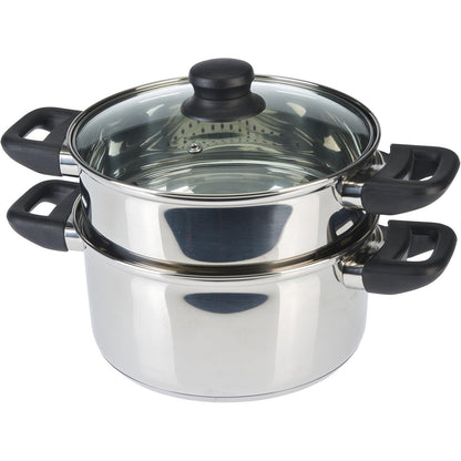 213696 - AXENTIA Avullues metalik me 2 nivele, argjendi, 20 cm, 6 L