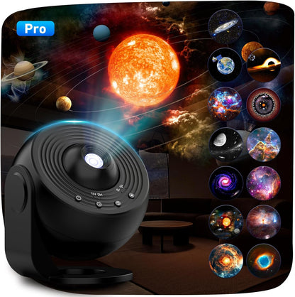 256045 - YUNLONE Projektor Galaxy, 13 në 1, projektor dritë yjesh, llambë me mjegullnajë rrotulluese 360°, dritë nate me 12 konstelacione, për fëmijë dhe të rritur
