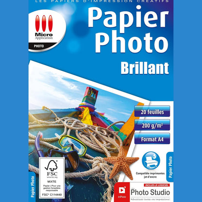 310586 - Aplikim mikro - Letër fotografike A4 - 200 g/m² - 15 fletë