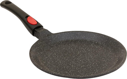 246728 - KAMBERG – 0008050 – TAVË KREPI 24 CM – DOREZË E LËVIZSHME – ALUMIN I DERDHUR – VESHJE ME EFEKT GURI – I PËRSHTATSHËM PËR TË GJITHA LLOJTE E SOBAVE, PËRFSHIRË INDUKSIONIN – PA PFOA