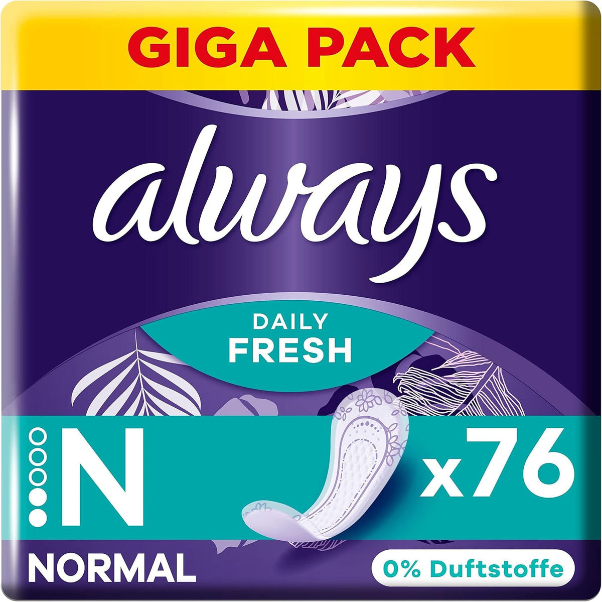 298897 - ALWAYS Mbrojtëse ditore Daily Fresh Normal, 76 copë, 0% aromë