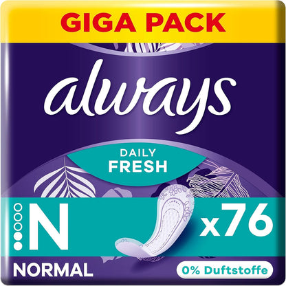 298897 - ALWAYS Mbrojtëse ditore Daily Fresh Normal, 76 copë, 0% aromë