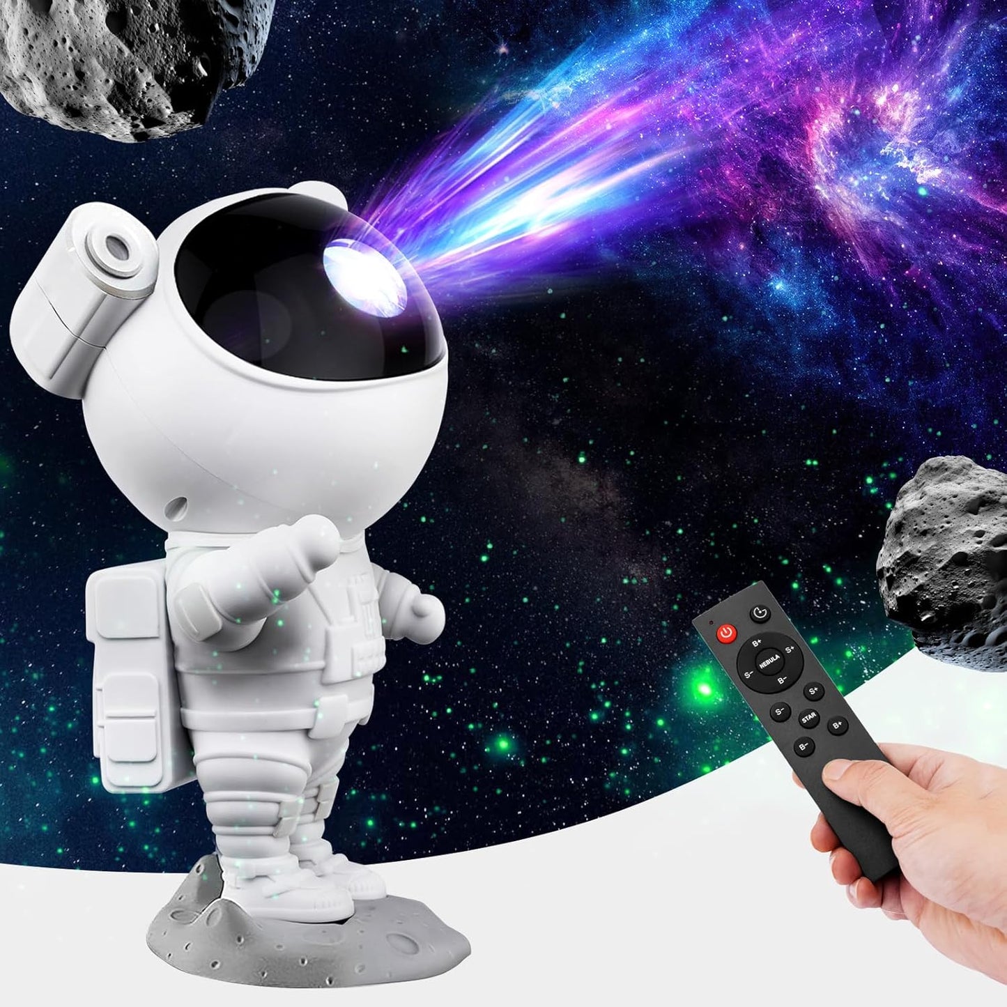 214497 - Projektor Qielli me Yje, Projektor LED Astronaut Galaxy me Telekomandë