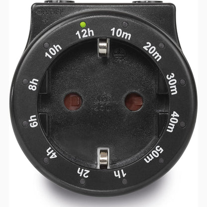 197494 - BLANKO Timer CT4, Prizë Dixhitale me Ekran LED të Integruar, i Zi, 220V, Vetëm për Prizat Gjermane, Kursim Energjie