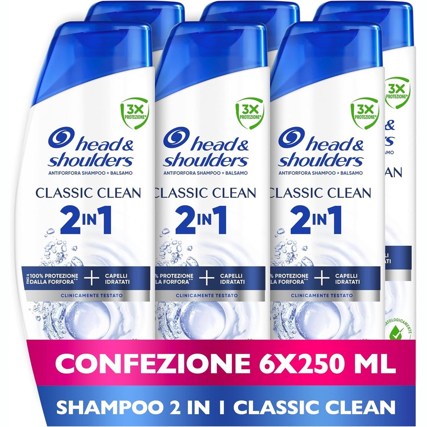 271931 - HEAD & SHOULDERS Shampo dhe balsam kundër zbokthit Classic Clean 2 në 1, ndjesi freskie 6x250ml