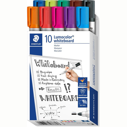 309186 - STAEDTLER Shënues për tabelë të bardhë Lumocolor 351, 10 ngjyra, 2.0 mm