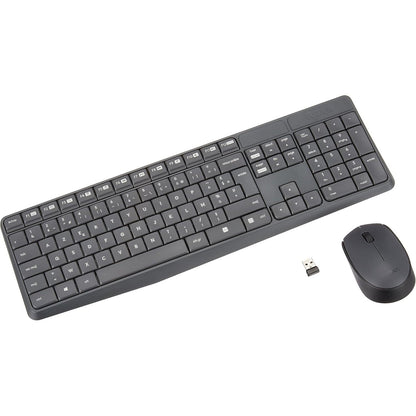 273550 - LOGITECH Kombinim tastiere dhe mausi pa tel 920-007907 MK235 për Windows, Marrës USB Unifying 2.4 GHz, Tastierë pa tel, 15 taste funksionesh, Jetëgjatësi baterie 3-vjeçare, PC/Laptop, Gri e errët