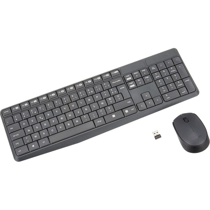 268565 - LOGITECH Kombinim tastiere dhe mausi pa tel MK235 për Windows, Marrës USB Unifying 2.4 GHz, Tastierë pa tel, 15 taste funksionesh, Jetëgjatësi baterie 3-vjeçare, PC/Laptop, Gri e errët