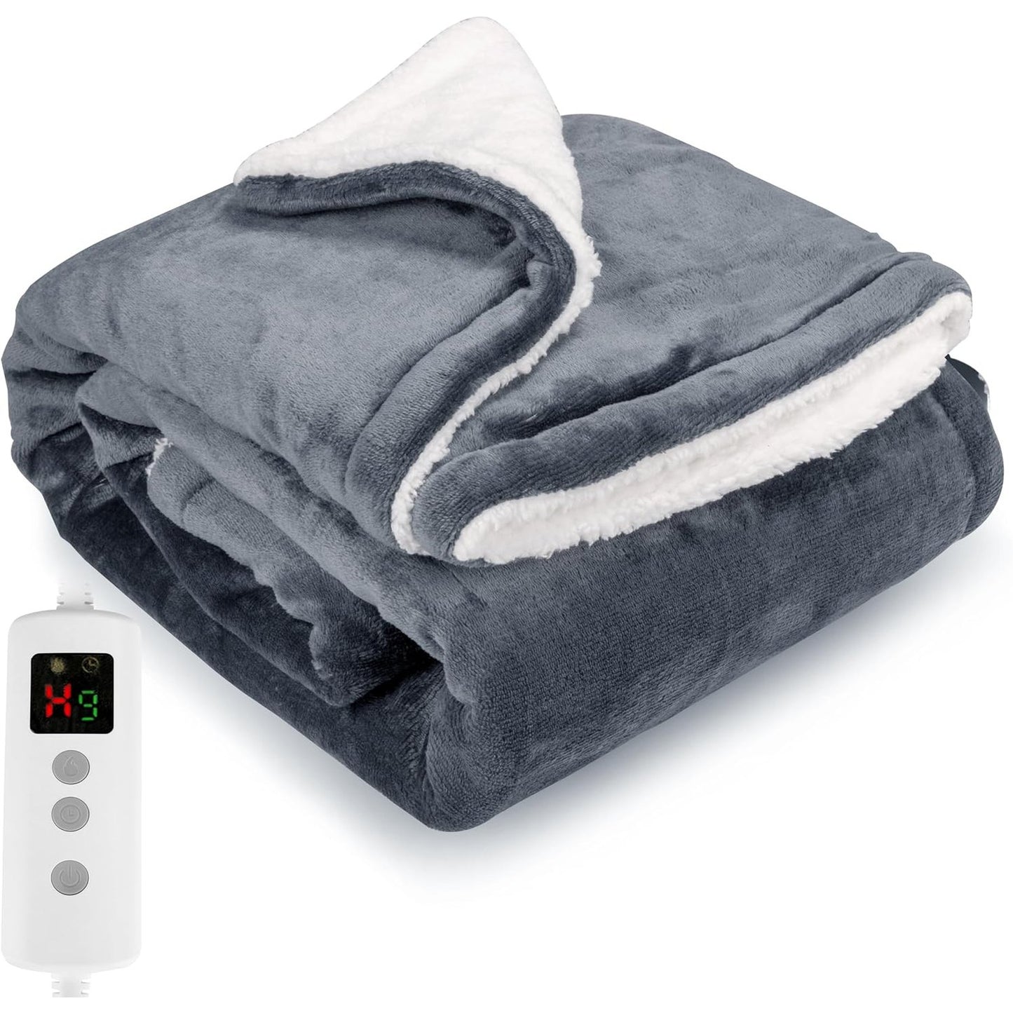 221411 - PROALLER Batanije elektrike me ngrohje 150x130CM, 9 nivele, kohëmatës 1-9 orë, e lahet në lavatriçe, flanel Sherpa