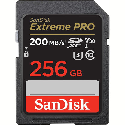 272989 - SANDISK EXTREME PRO 256GB SDXC, Kartë SD V30, Shpejtësi transferimi deri në 200MB/s, UHS-I, Video 4K UHD, RescuePRO Deluxe, Teknologji SanDisk QuickFlow Class 10, U3