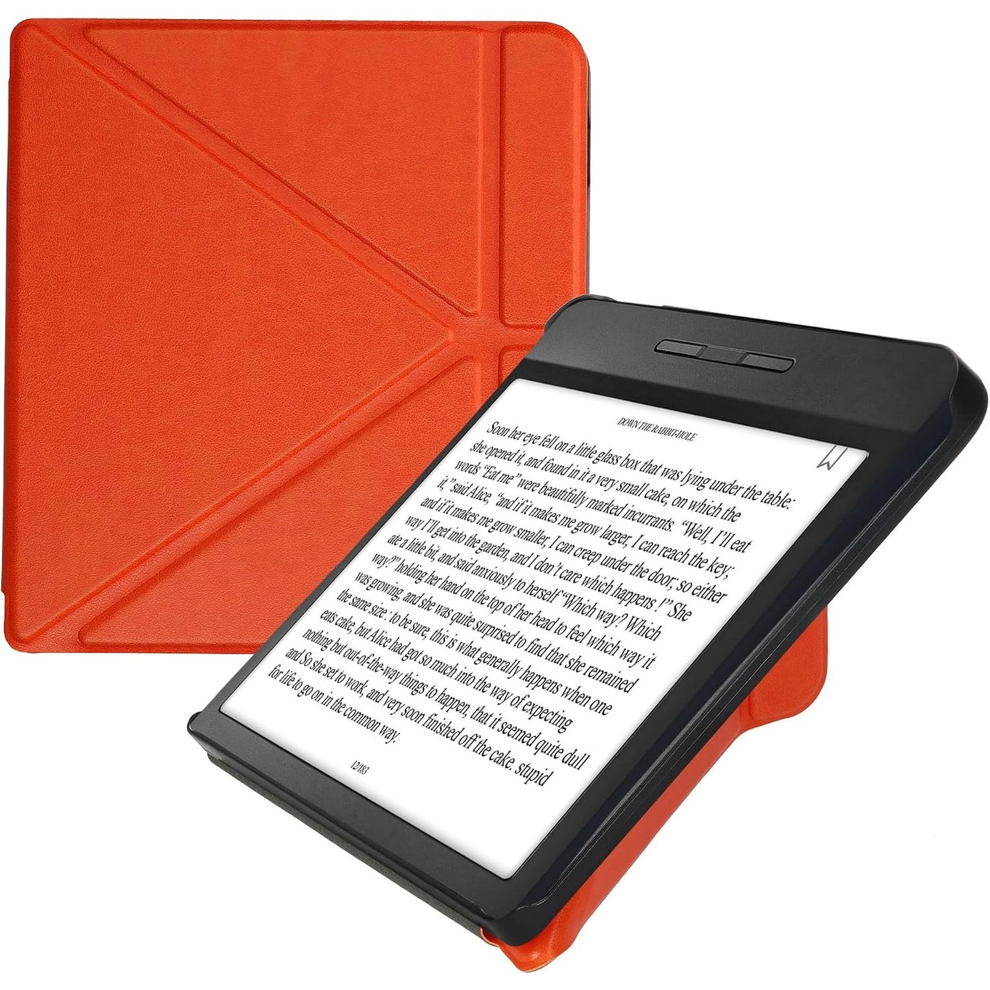 269419 - KWMOBILE Mbrojtëse e pajtueshme me Kobo Libra H2O - Mbrojtëse magnetike me palim për tablet dhe eReader, lëkurë artificiale - portokalli frutash