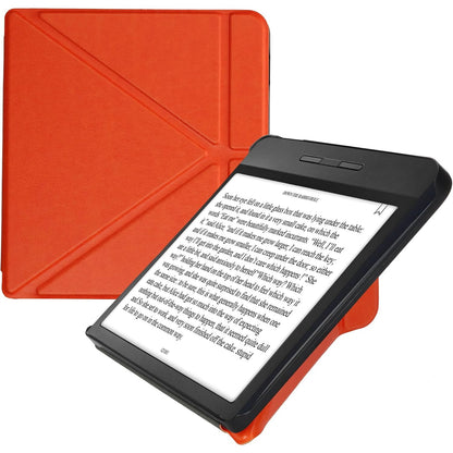269419 - KWMOBILE Mbrojtëse e pajtueshme me Kobo Libra H2O - Mbrojtëse magnetike me palim për tablet dhe eReader, lëkurë artificiale - portokalli frutash