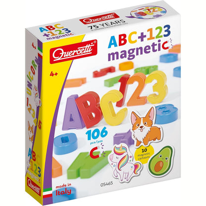 215134 - QUERCETTI 5465 ABC 123 Magnetike; Pllakë magnetike me shkronja dhe numra